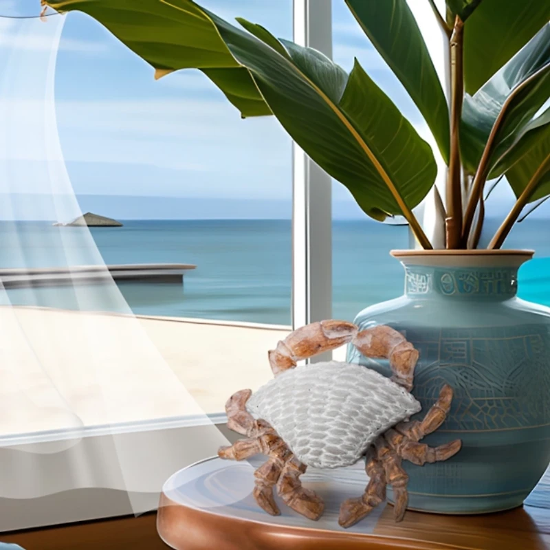 Ash Gray Woven Crab Statue