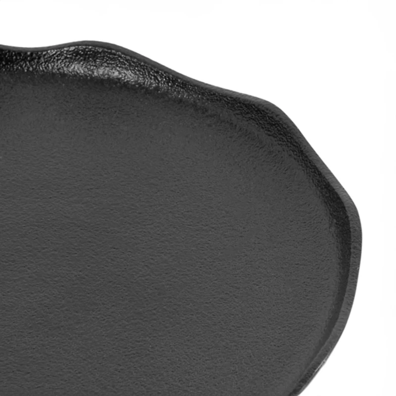 Black Metal Deckled Edge Round Side Table