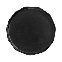 Black Metal Deckled Edge Round Side Table