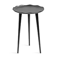 Black Metal Deckled Edge Round Side Table