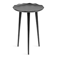 Black Metal Deckled Edge Round Side Table