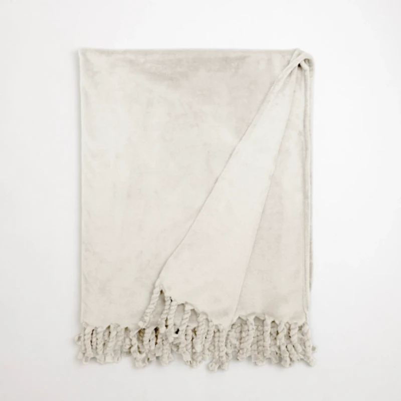 Ivory Perfectly Plush Throw