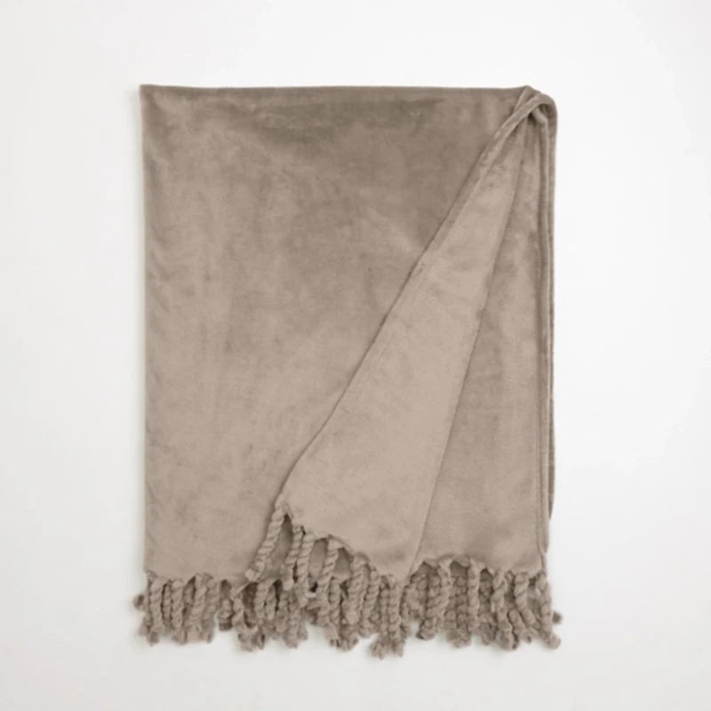 Taupe Perfectly Plush Throw