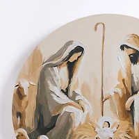 Round Nativity Scene Canvas Art Print