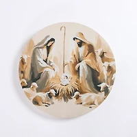 Round Nativity Scene Canvas Art Print
