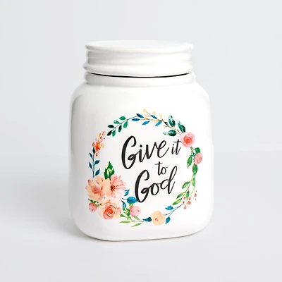 Give it to God Floral Blessings Jar