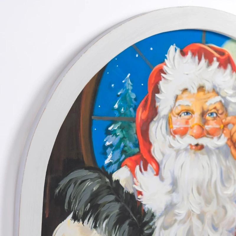 Holly Santa Writing List Framed Art Print