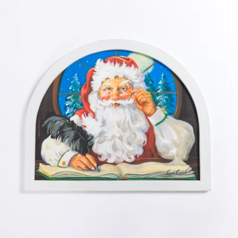 Holly Santa Writing List Framed Art Print