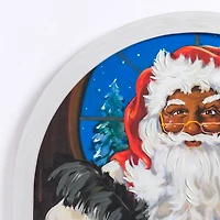 Jolly Santa Writing List Framed Art Print