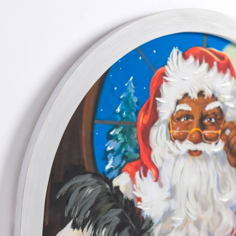 Jolly Santa Writing List Framed Art Print