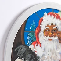 Jolly Santa Writing List Framed Art Print