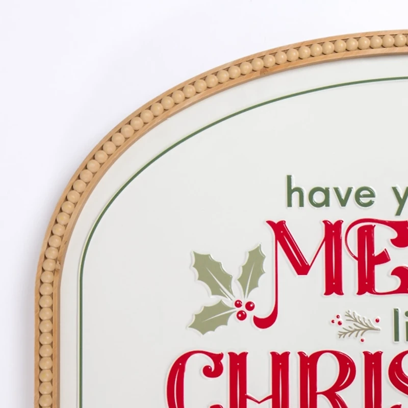 Merry Little Christmas Beaded Wall Plaque