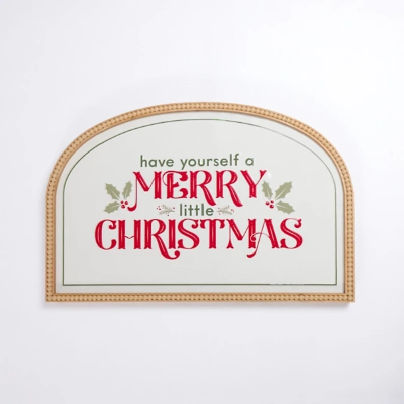 Merry Little Christmas Beaded Wall Plaque