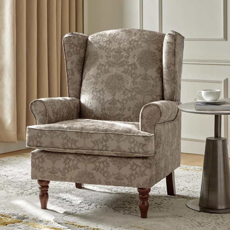 Floral Brocade Wingback Ella Armchair