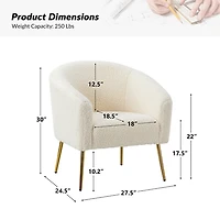 Ivory Sherpa Venice Accent Chair