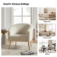 Ivory Sherpa Venice Accent Chair
