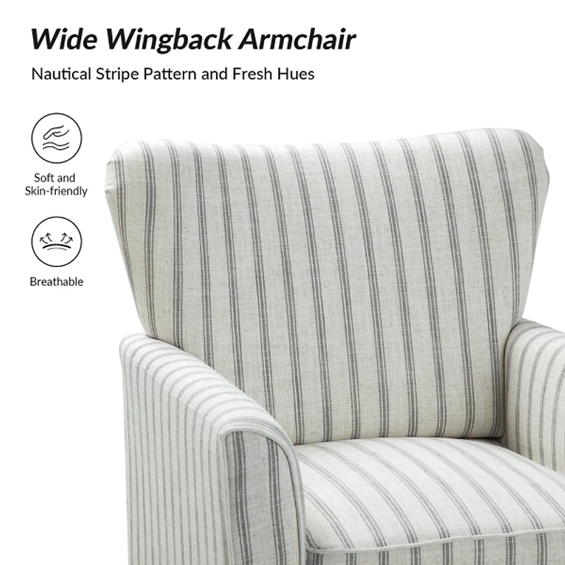 Gustaf Gray Striped Armchair