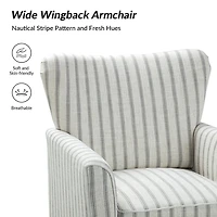 Gustaf Gray Striped Armchair