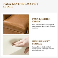 Camel Faux Leather Nailhead Taylor Armchair