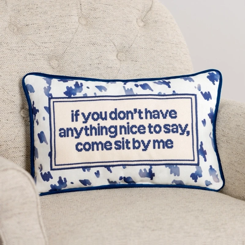 Blue Sit By Me Lumbar Pillow