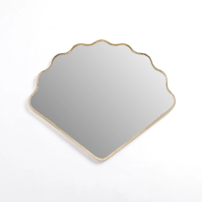 Gold Scalloped Seashell Wall Mirror