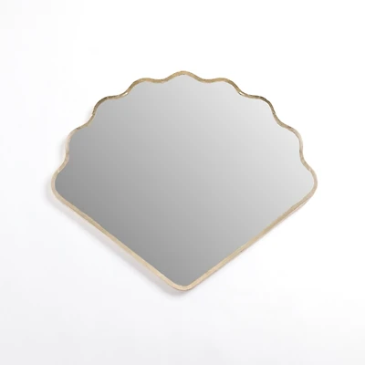 Gold Scalloped Seashell Wall Mirror