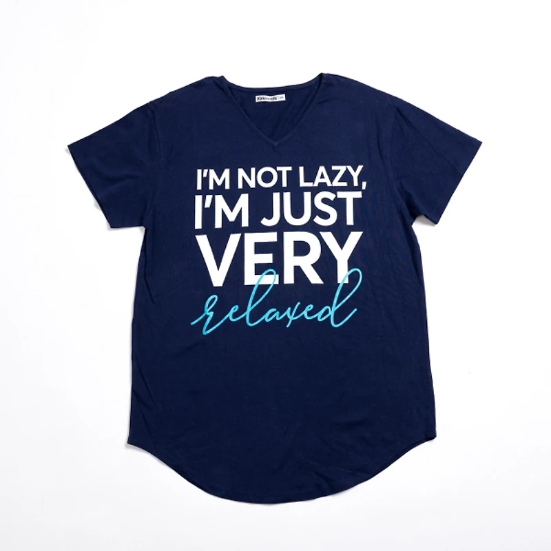 Not Lazy Just Relaxed Pajama Dress, S/M