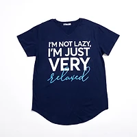 Not Lazy Just Relaxed Pajama Dress, S/M