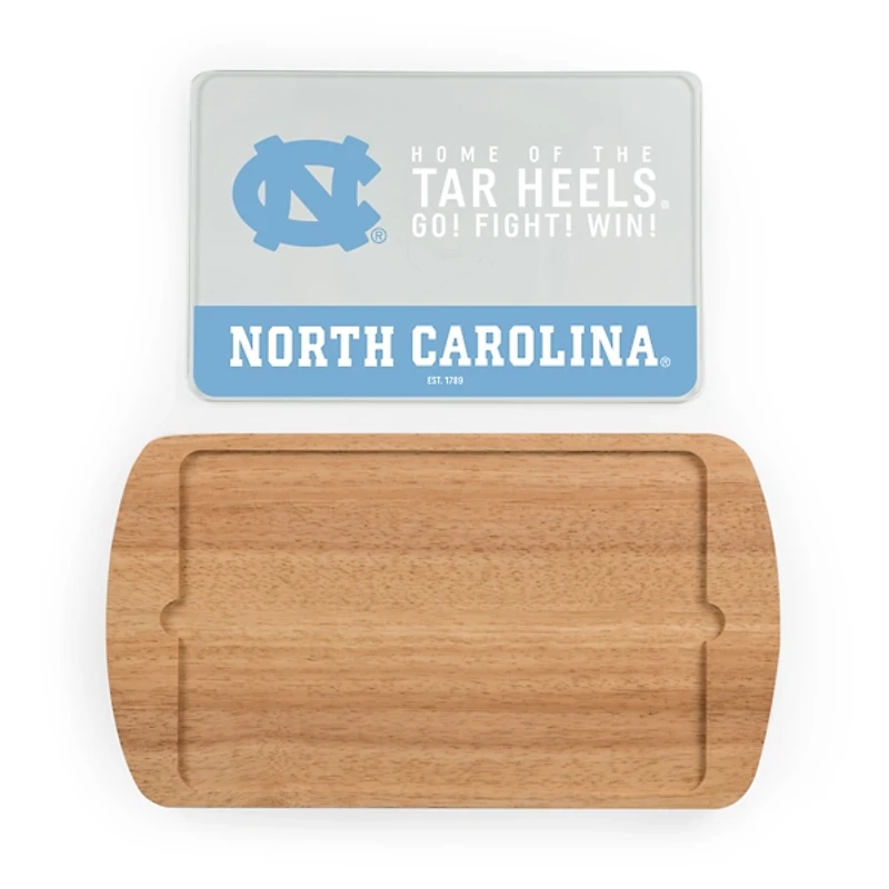 Tar Heels Wood and Glass Serving Board
