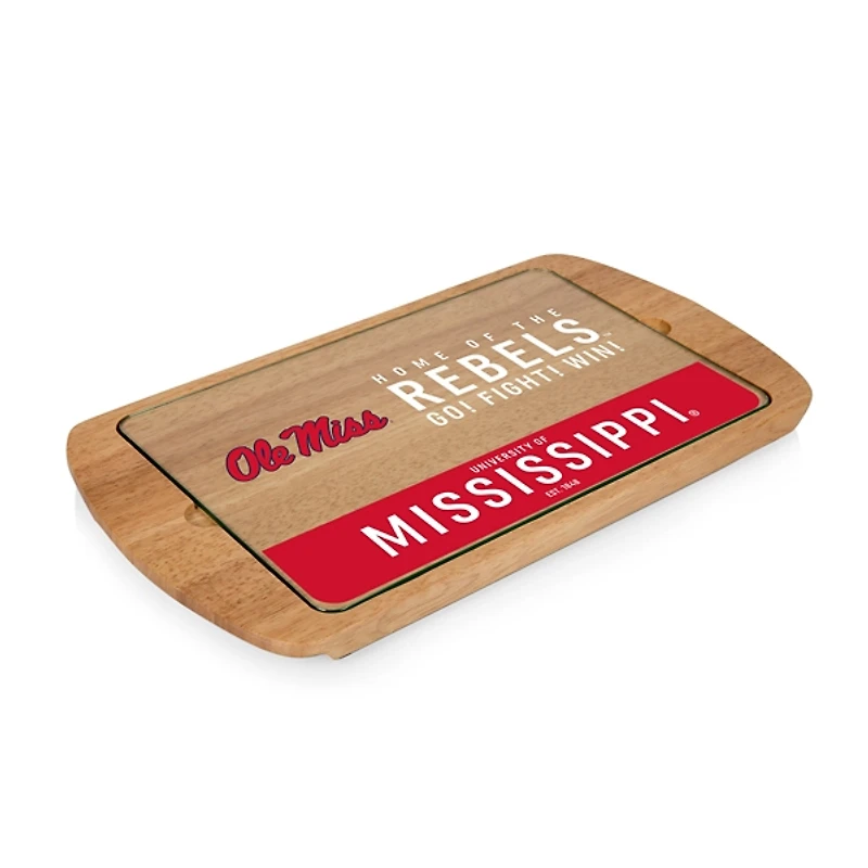 Ole Miss Rebels Wood and Glass Serving Board