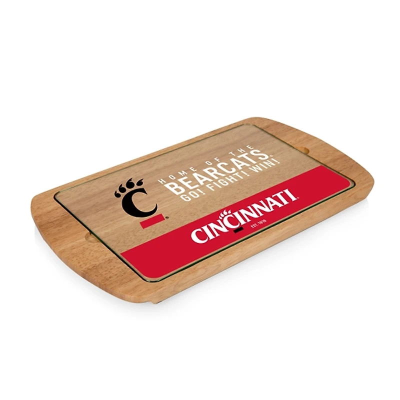 Cincinnati Bearcats Wood and Glass Serving Board