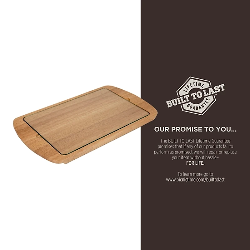 Texas A&M Aggies Wood and Glass Serving Board