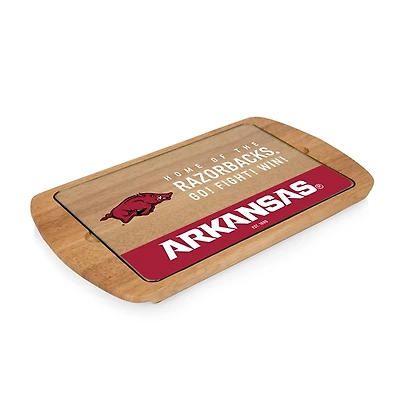 Arkansas Razorbacks Wood and Glass Serving Board