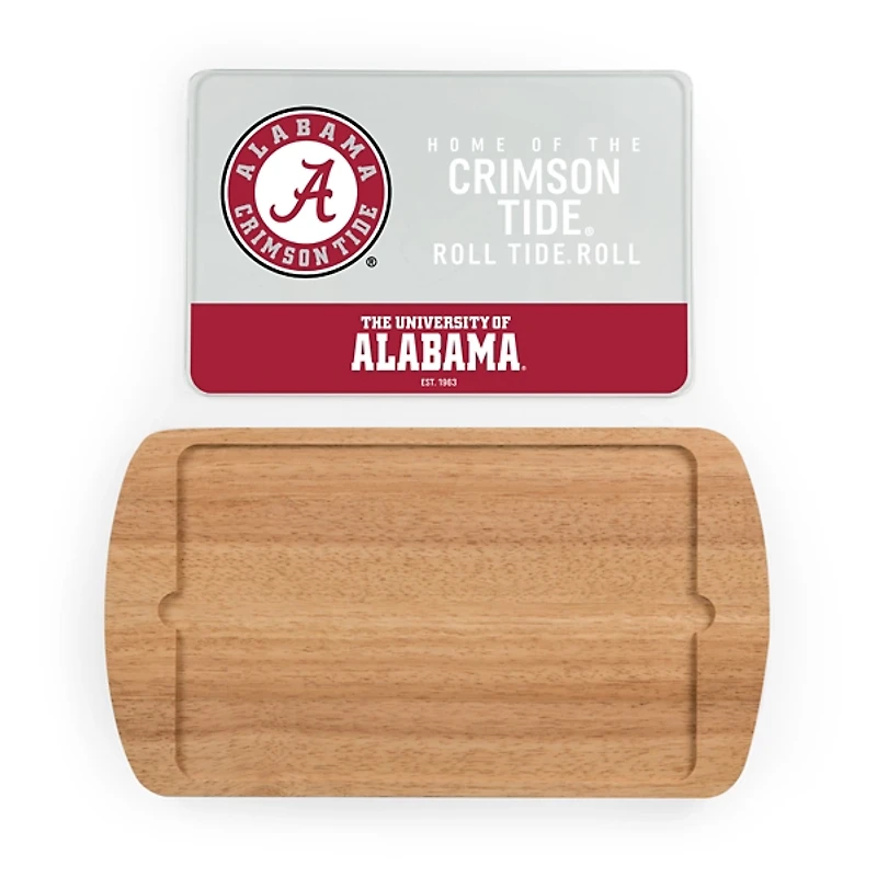 Crimson Tide Wood and Glass Serving Board