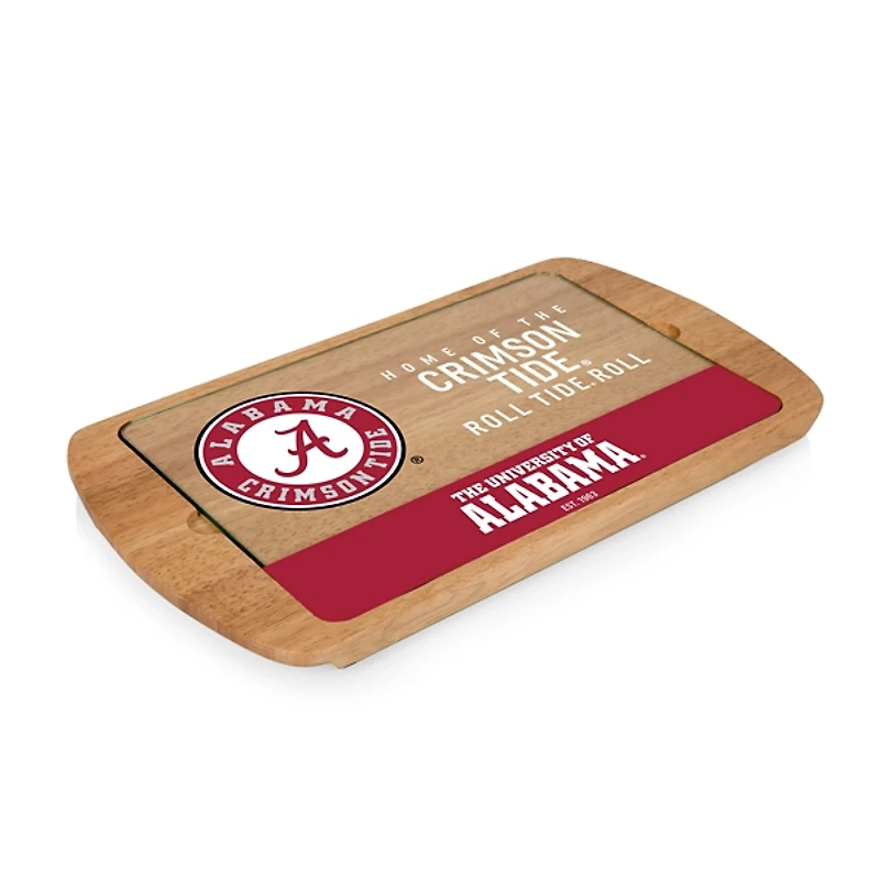 Crimson Tide Wood and Glass Serving Board