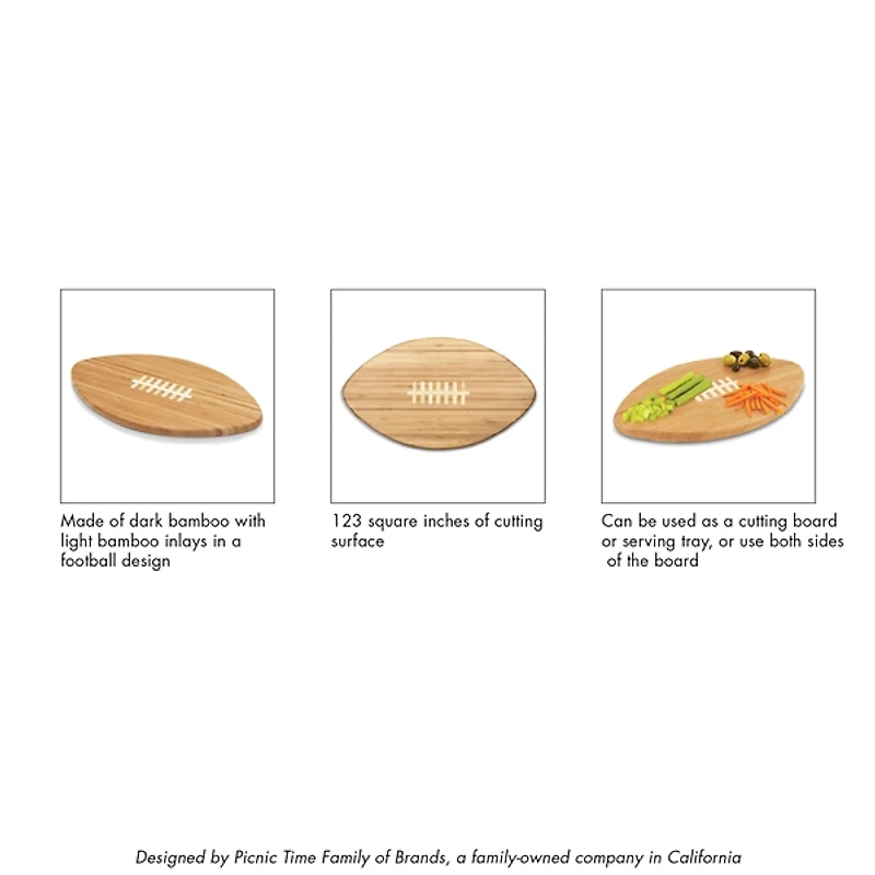 Kansas City Chiefs Bamboo Football Cutting Board