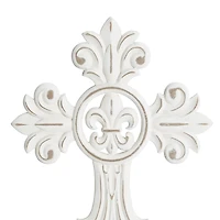 White Wood Wall Cross Wall Plaques, Set of 3