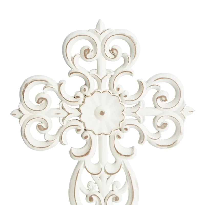 White Wood Wall Cross Wall Plaques, Set of 3