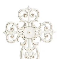 White Wood Wall Cross Wall Plaques, Set of 3