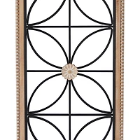 Wood and Metal Floral Windowpane Wall Plaque