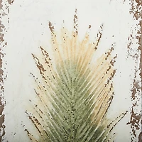 Embossed Metal Leaves Wall Plaques, Set of 2