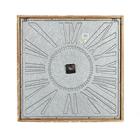 Square Galvanized Metal Wall Clock