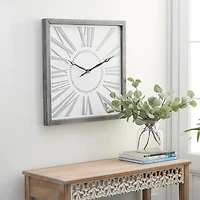 Square Galvanized Metal Wall Clock