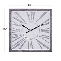 Square Galvanized Metal Wall Clock
