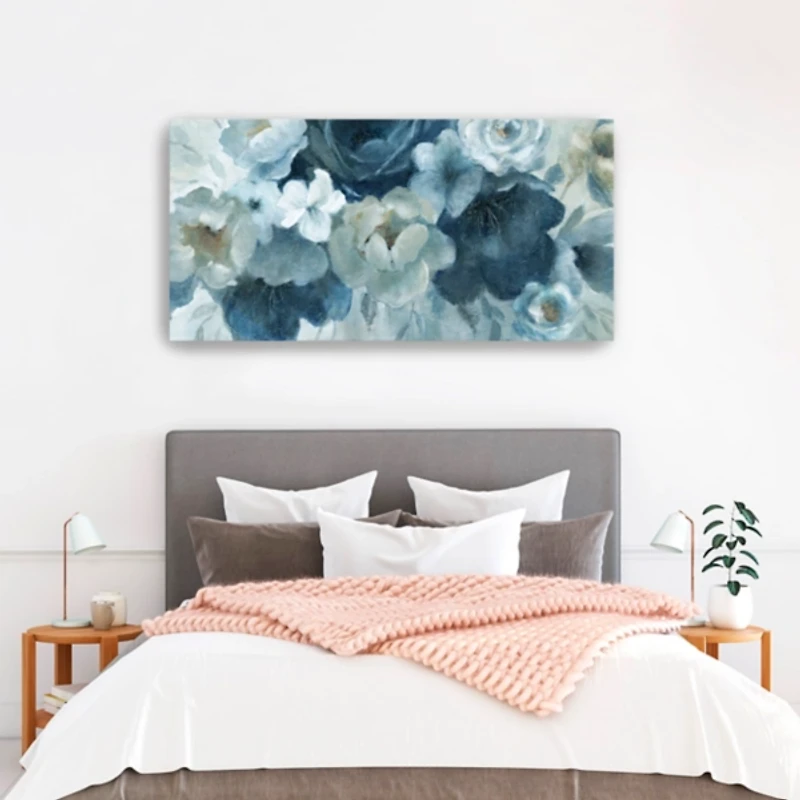 Blue on Blue Giclee Canvas Art Print, 60x30 in.