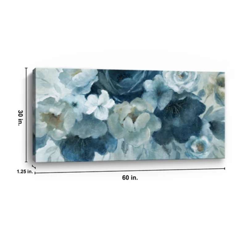 Blue on Blue Giclee Canvas Art Print, 60x30 in.