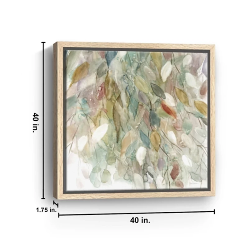 Rainy Cascade I Framed Canvas Art Print, 40x40