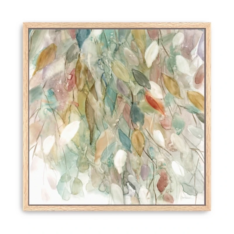 Rainy Cascade I Framed Canvas Art Print, 40x40