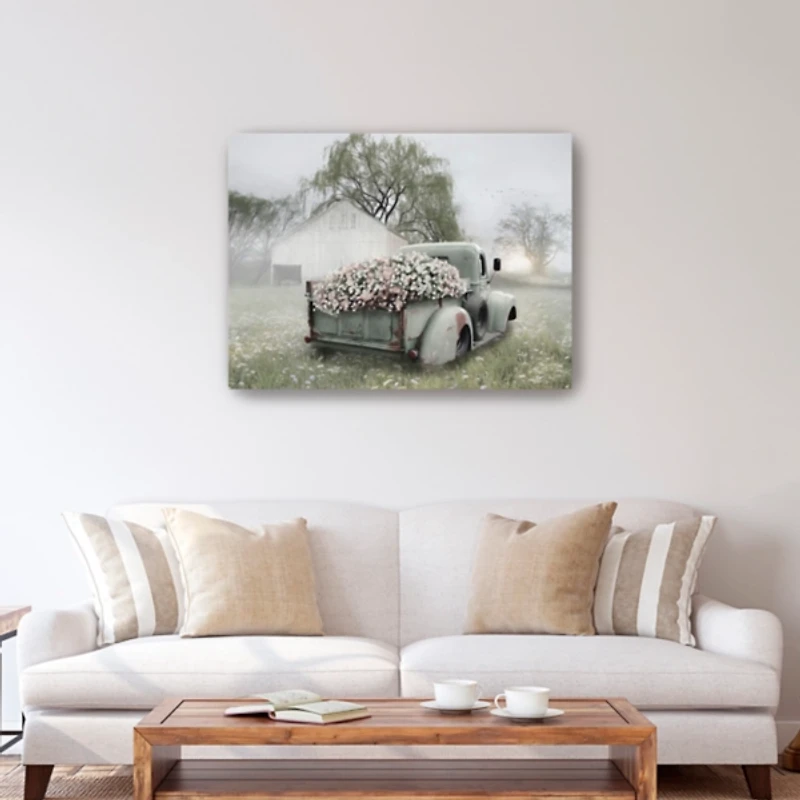 Sage Flower Truck Canvas Art Print, 40x30 in.