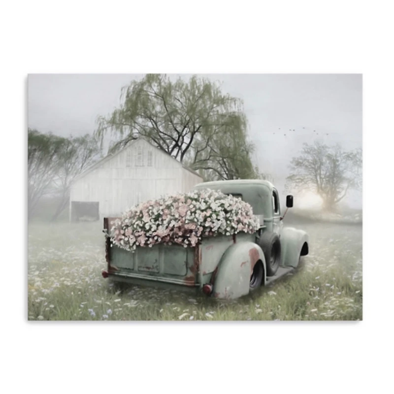 Sage Flower Truck Canvas Art Print, 40x30 in.